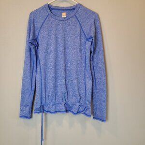Lucy Shirt Womens Small Long Sleeve Blue Thumb Holes Workout Gym